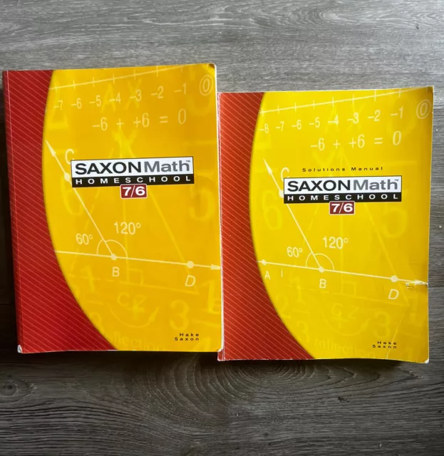 Saxon Math 7/6 SET 6th Grade 4th edition Student Text Solutions Manual VERY GOOD