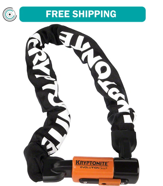 Kryptonite 1090 Evolution Series 4 Chain Lock Keyed 10mm x 90cm End Link Design