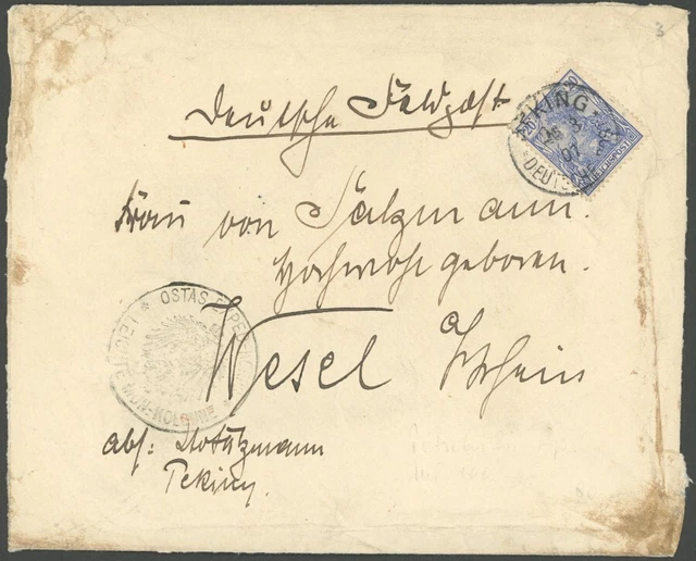 DP CHINA Petschili: 1901, 20 Pf. Reichspost auf gesiegeltem Feldpostbrief mit