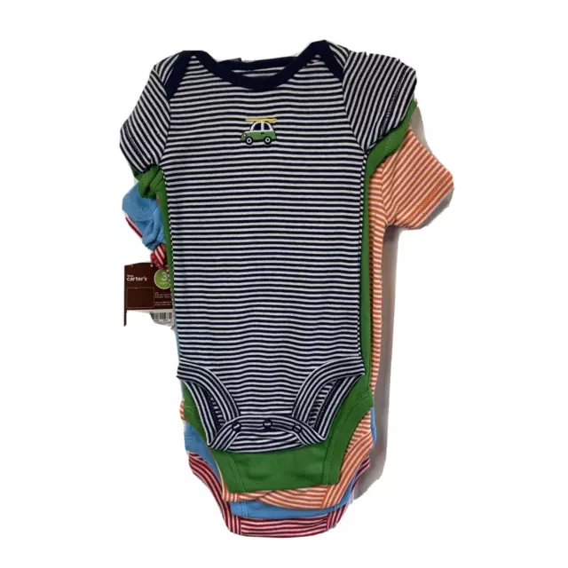 NWT  Carters Infant Boys 5 Pk Short Sleeve Bodysuits 3 Mpnt  Baseball Fire Truck
