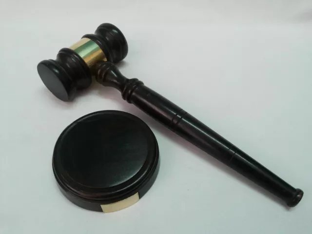 En Bois Marteau Juge Commissaire-Priseur Avocat Mallet Vintage Collection Décor