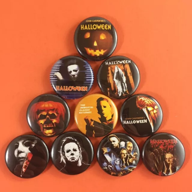 Halloween 1" Button Pin Set Michael Myers John Carpenter Horror Slasher Classic