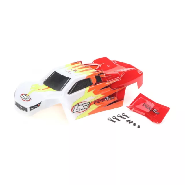 Losi Mini-T MiniT 2.0 Pre Painted RC Truck Car Body Set Red / White LOS210013