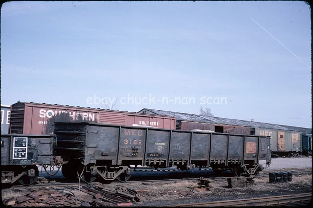 Original Slide Maine Central MEC 3162 Gondola Lewiston ME 1981