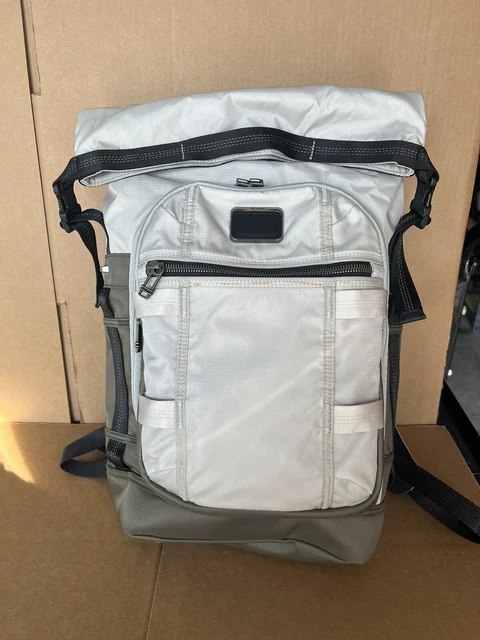 Tumi Alpha Bravo Ally Roll Top Backpack Laptop Travel Bag Recycled 232702 Grey