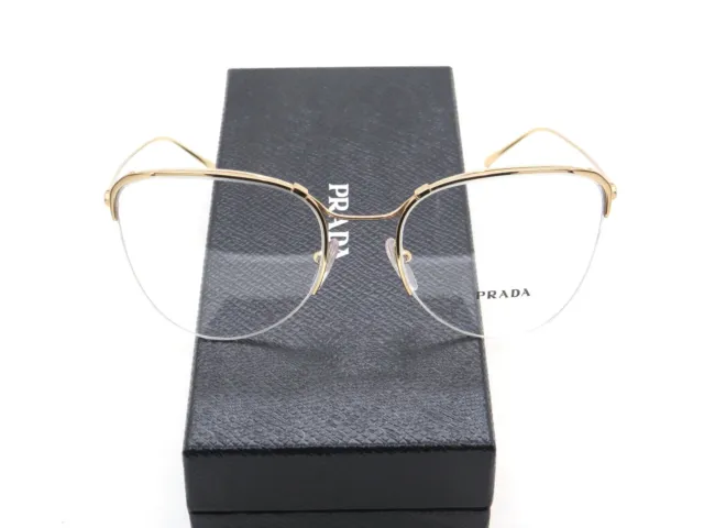 PRADA VPR 60U 5AK-1O1 Gold Authentic 53mm Semi-Rimless Eyeglasses $107. ...