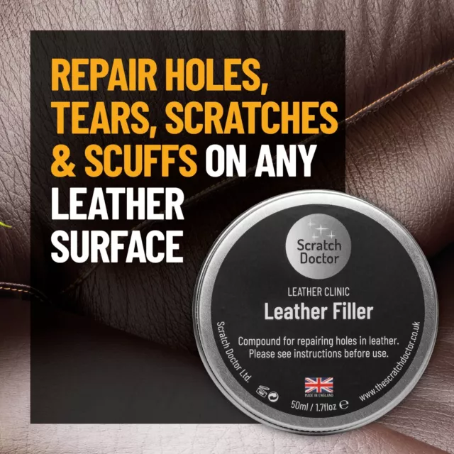 Leather Flexible Repair Filler in 12 Colours. Repair Cracking, Holes, Rips, etc 3