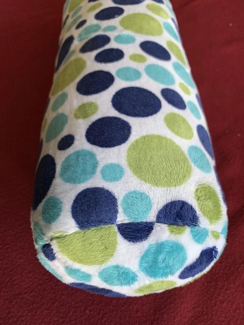 airplane neck pillow travel minky dots blue green soft Therapy Washable New USA