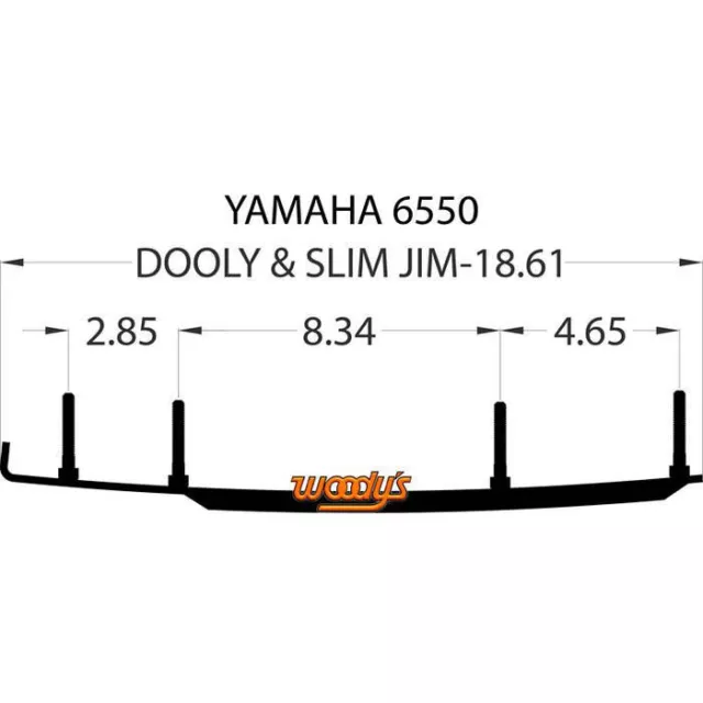 Woody's SY6-6550 Slim Jim Dooly Performance 6" Carbide Wear Rod, 2000-04 Yamaha