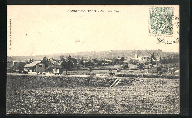 CPA Combeaufontaine, Cotè de la Gare 1906