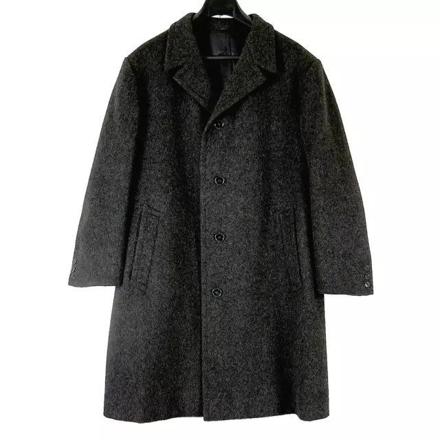 Cappotto Invernale Uomo Loden Nero Sartoria Taglia L Vintage