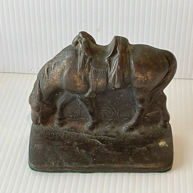 Horse Cast Iron Door Stop Doorstop Bookend Bronzed Western Decor 2.6 lbs Vintage