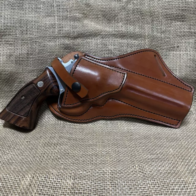 Leather  Revolver Cross Draw   Retention  Loop  Holster (Holster only)