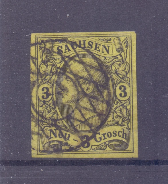 Altdeutschland "Sachsen"    1855   MiNr.   11 z  gestempelt , gepr. BPP.