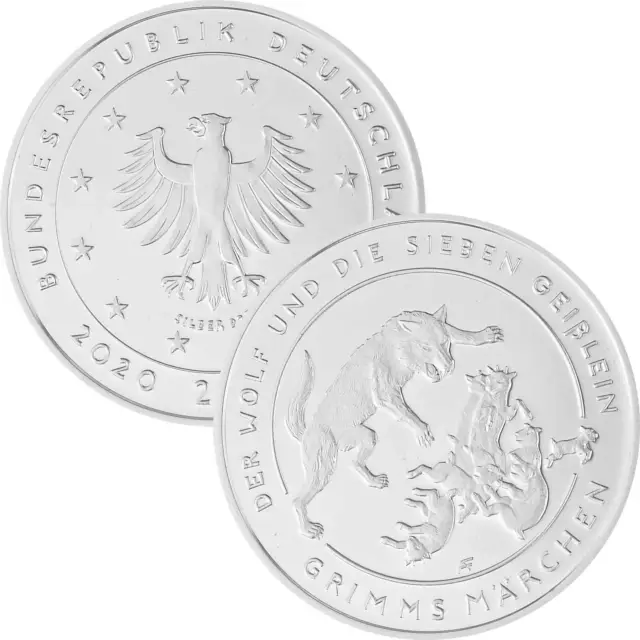 20 Euro Deutschland 2020 Silber bfr. - Der Wolf und die sieben Geißlein