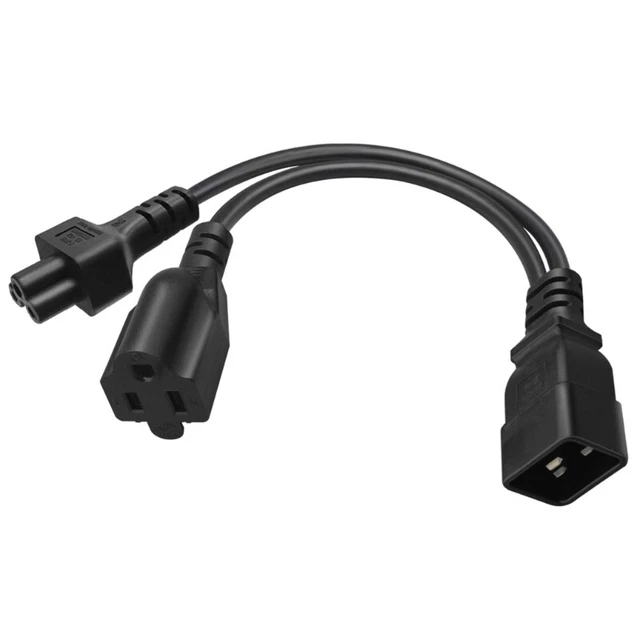 Y-splitter Power Cord C20 to C5+5-15R Connector Adapter Wire Power Extender Line