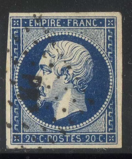 FRANCE ! Timbre Napoléon de 1852 n°14Ad Bleu sur vert Type I