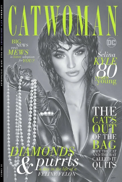 CATWOMAN 80th ANNIVERSARY 1 NATALI SANDERS C B&W SECRET VARIANT NM