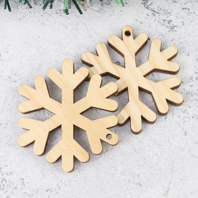 20 Pcs Christmas Tree Hanging Pendant Xmas Ornament Wooden Cutouts