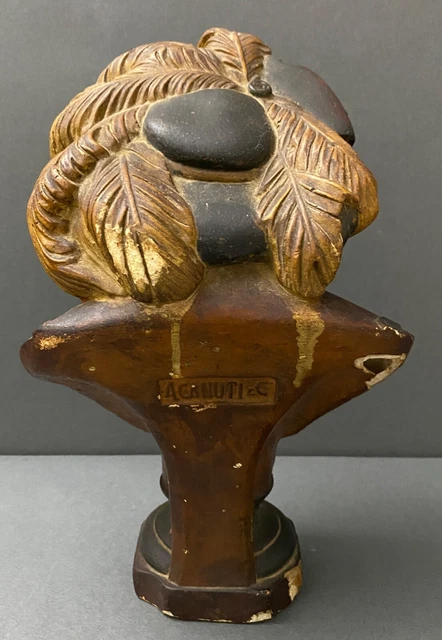 Paire de bustes en plâtre polychrome Fausto et Margherita Acanuti XXe H6198 4
