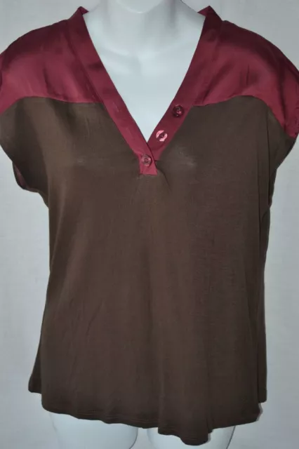 ONEILL Womens Button Up V Neck Cap Sleeve Top Shirt Blouse Size MEDIUM NWOT