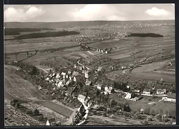 Ansichtskarte Grüntal bei Freudenstadt, Ortsansicht vom Flugzeug aus