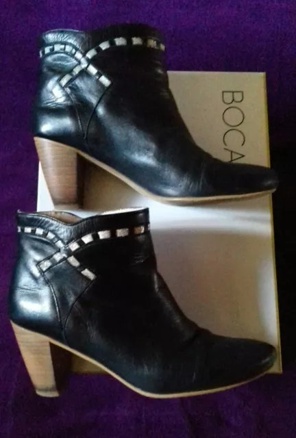 Bottines noires cuir  BOCAGE pointure 38 avec boite d'origine et chausse pied