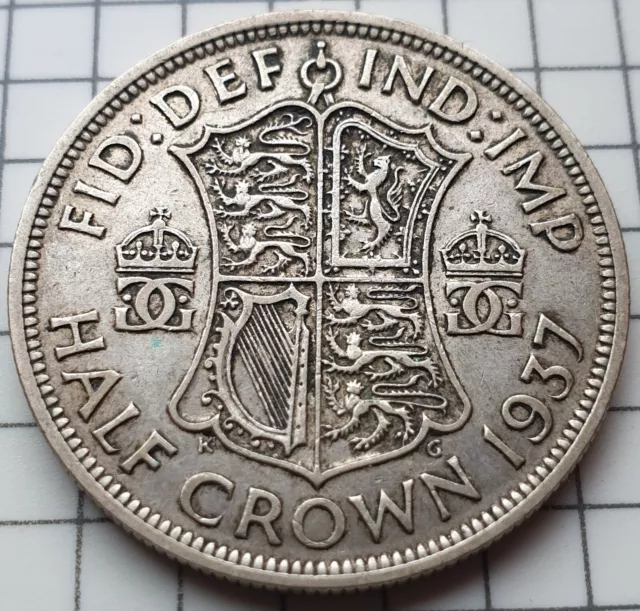 Great Britain George VI Half Crown 1937 Silver Coin