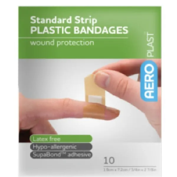 30x Band Aids Plasters Plastic Latex Free 1.9cm x 7.2cm First Aid 3 x 10 Packs 2