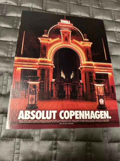 1998 Absolut Vodka Print Ad ABSOLUT COPENHAGEN.