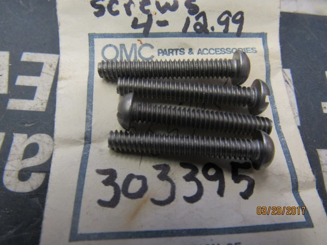 4 New  Omc Oem  Johnson Evinrude Water Pump Screws 303395