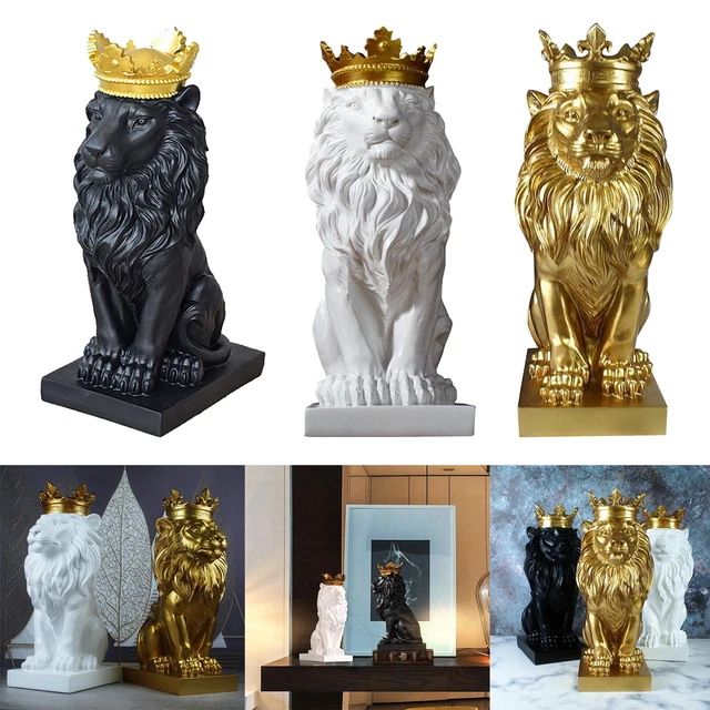 Löwenkopf-Statue Aus Kunstharz 30 Cm - Lebensechte Deko Für Zuhause & Büro