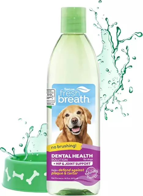 Tropiclean fresh breath, dental health solution for dogs 473ml - Best Before 04/