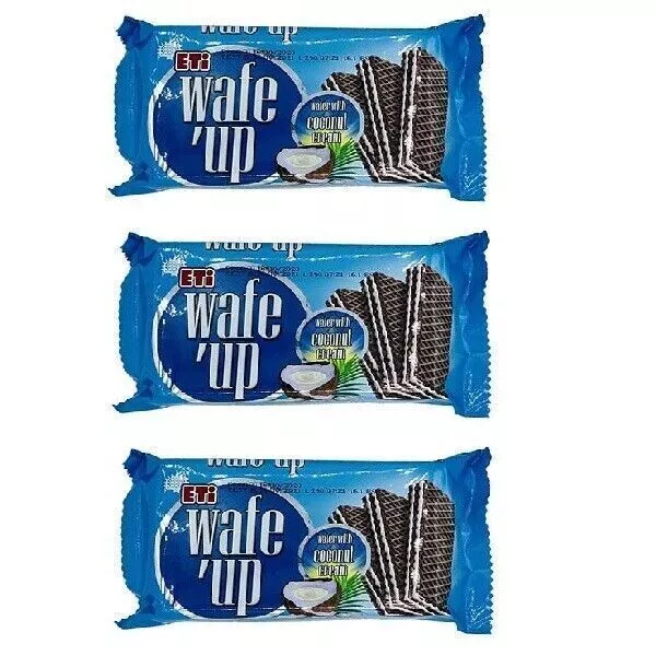 Eti Wafe'up Oblea de crema de coco 40 g 3 piezas HALAL ويفر حلال