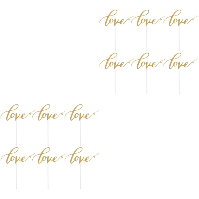 10 piezas AMOR brillo pastel de papel selecciones pastel decoración para