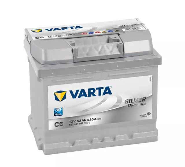 VARTA C6 Silver Dynamic 52Ah 520A Autobatterie 552 401 052 inkl. 7,50 € Pfand