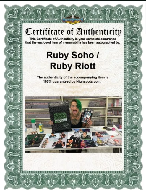 Ruby Soho In Ring Autographed 8x10 Photo AEW Highspots Wrestling COA 2