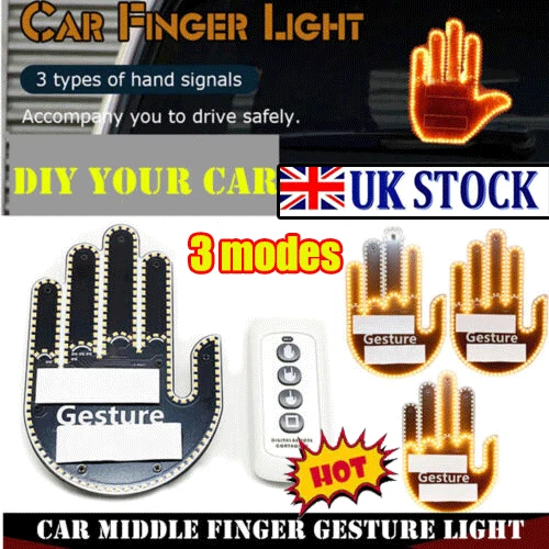LED MIDDLE FINGER Sign Car Middle Finger Light Car Truck Car Thank You