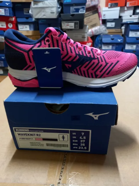 Mizuno WaveKnit R2 Women's Running Shoes Jogging Pink Blue NWT J1GD182911 US7