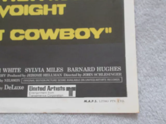 MIDNIGHT COWBOY AUSTRALIAN DAYBILL MOVIE POSTER c 1969 3
