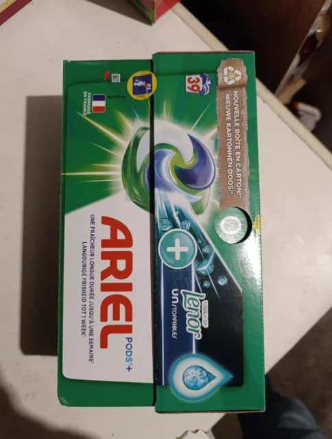 ARIEL 39 Pods 4in1+ LENOR Unstoppables Carton  Capsule Pack Lessive Lavage