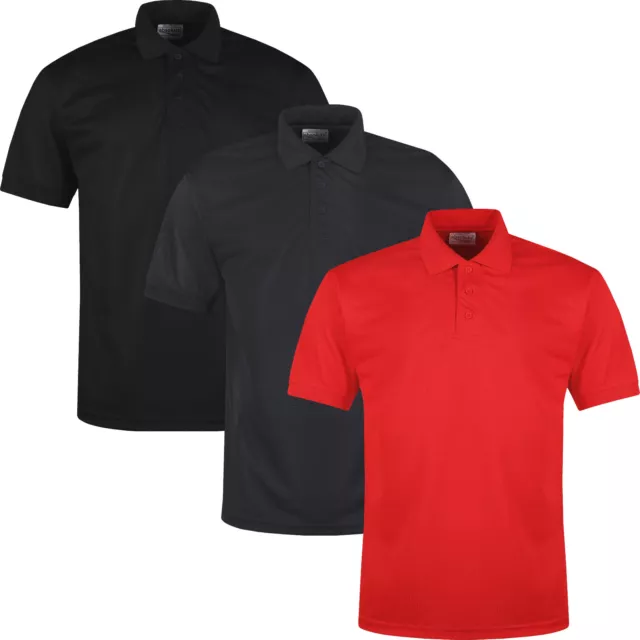 Mens Polo Shirts Short Sleeve Breathable Regular Fit Light Work Casual Plain Top