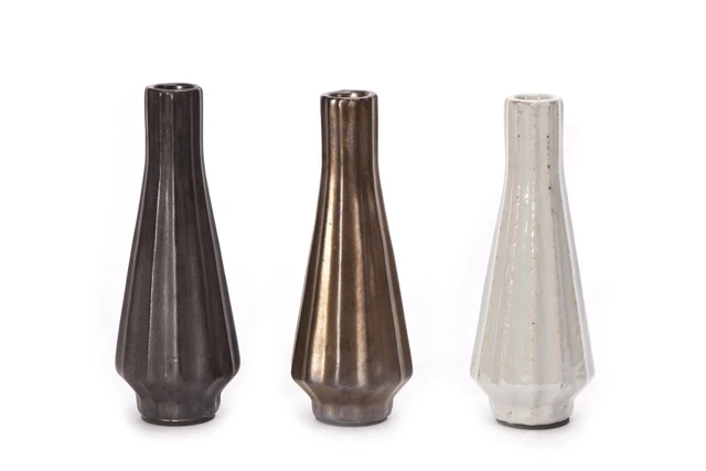 Set di 3 porta candele in Ceramica lavorate a mano. Natale cm 20 di altezza