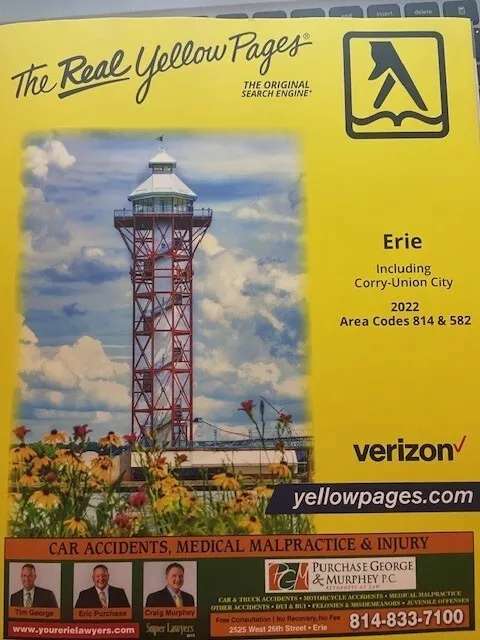 LOT (2) 2015-16 & 2022 Yellow Pages Verizon/LocalEdge Phonebooks Erie, PA