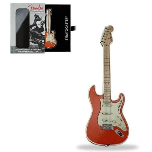 2022 - Moneda En Forma De Guitarra Red Fender - 1 Oz .9999 - Pamp Suisse - $9.99 Oferta Y Gana