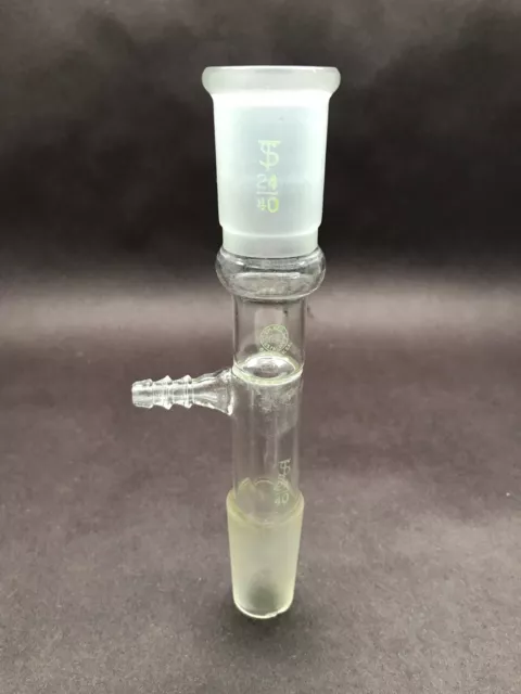 PYREX Glass 24/40 Vacuum Inlet Distilling Adapter w/ 9mm OD Hose Connection B