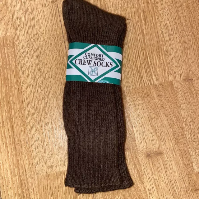 VTG Haband Lifetime Crew Socks Acrylic Blend Mens Sz Medium 10-13 Sock Sz Brown