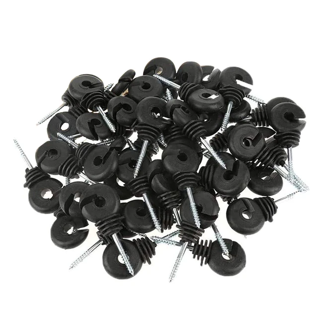 50Pcs Electric Fence Insulators Durable Fencing Screw Posts Fence Insulators
