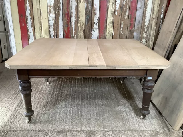 Victorian Extending Large Oak Dining Table 4`11" to 8` Long by 4` W