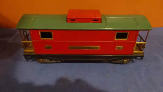 Lionel Prewar Standard Gauge Tinplate Red & Green 217 Caboose